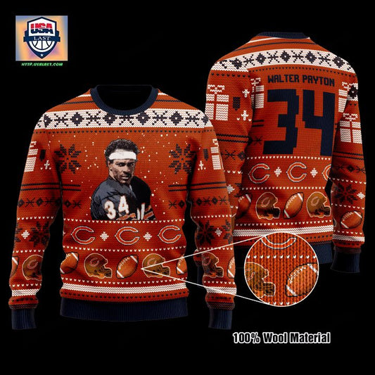Walter Payton 34 Chicago Bears Nfl Christmas Sweater ? Usalast