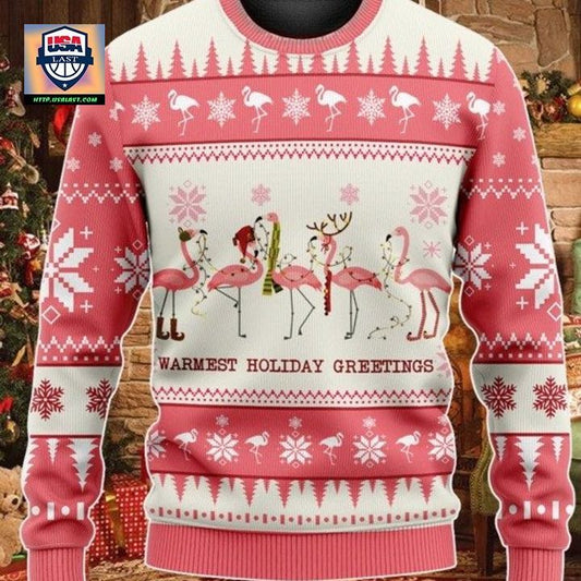Warmest Holiday Greetings Flamingo Chritsmas Sweater Hoodie ? Usalast
