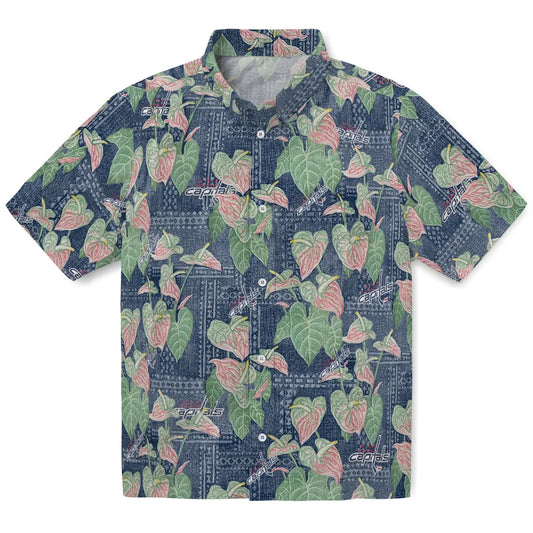 Washington Capitals Hawaiian Shirt - Anthurium Overlay | Moonbestprint