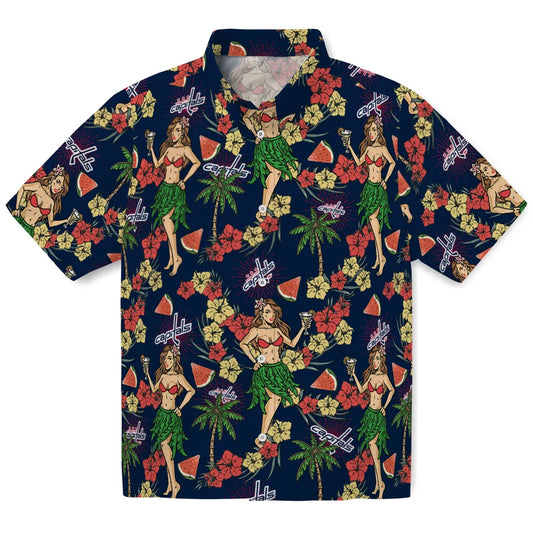 Washington Capitals Hawaiian Shirt - Hawaiian Girls Design | Moonbestprint