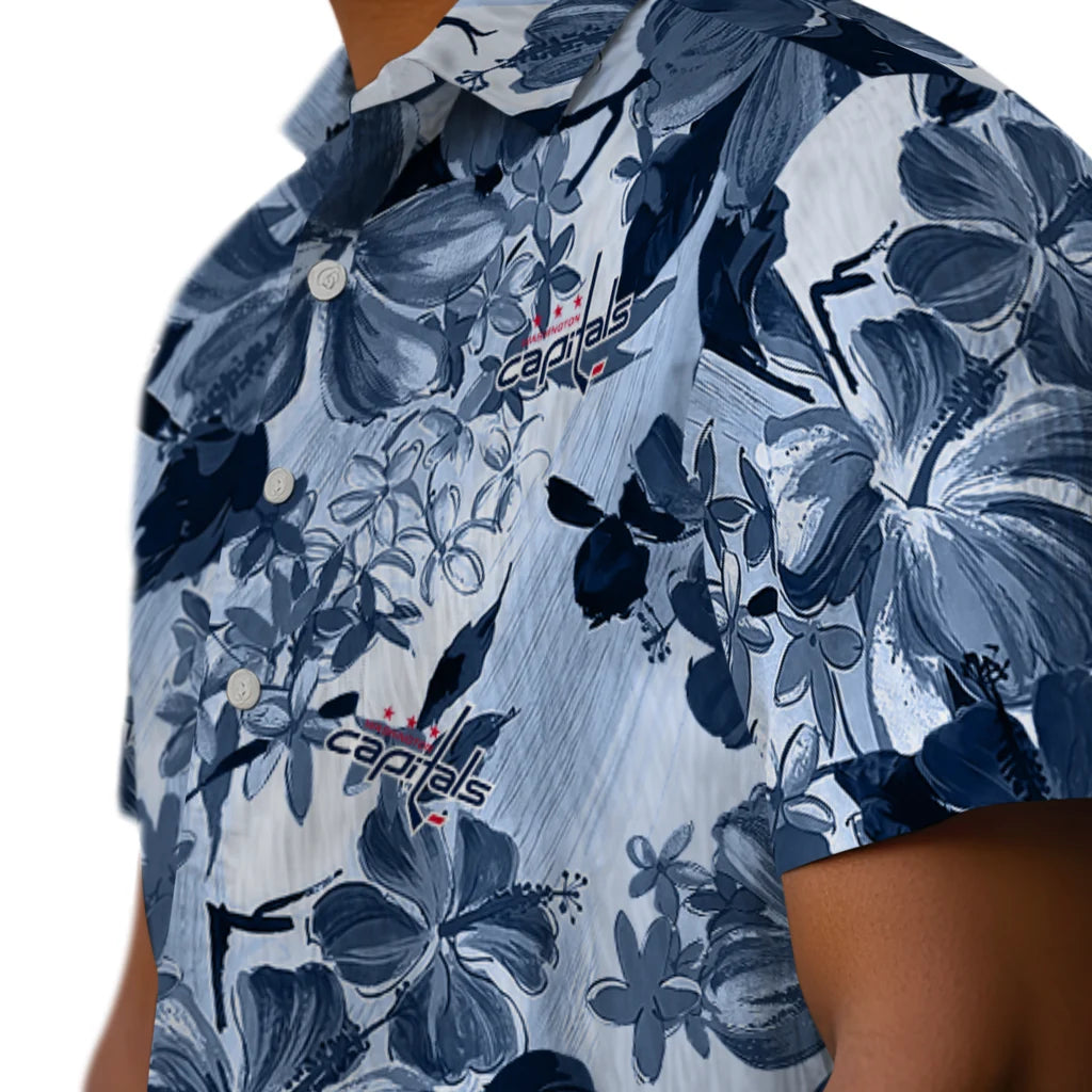 Washington Capitals Hawaiian Shirt - Hibiscus Arrangement | Moonbestprint
