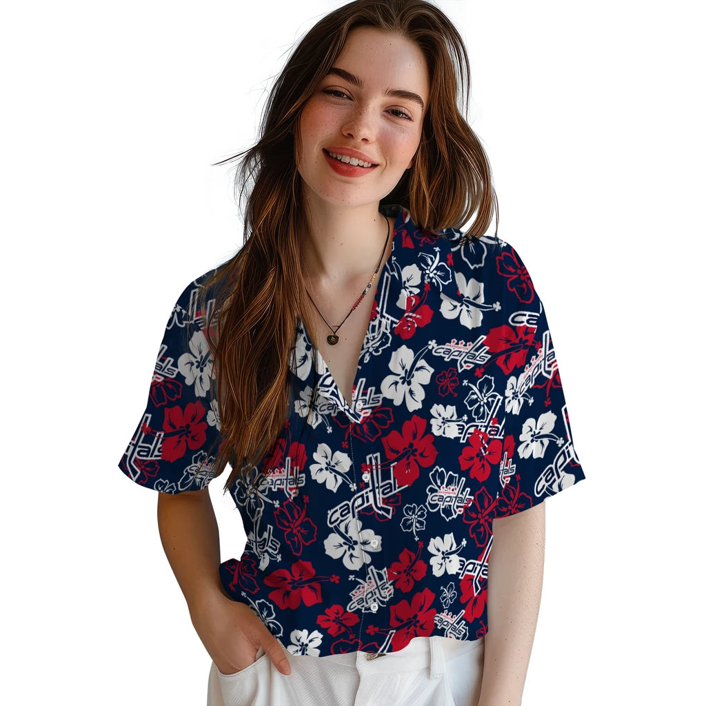 Washington Capitals Hibiscus Bloom Hawaiian Shirt – Moonbestprint