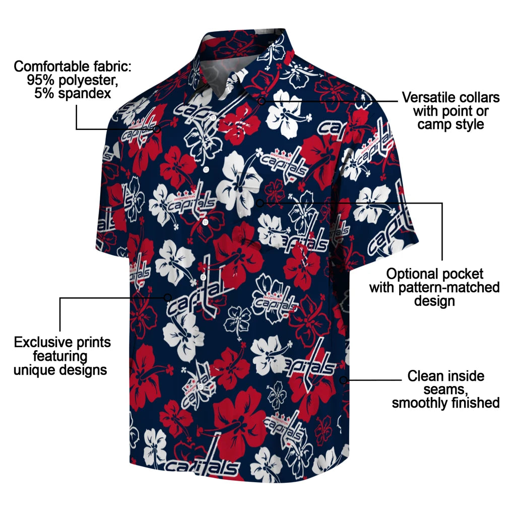Washington Capitals Hibiscus Bloom Hawaiian Shirt – Moonbestprint