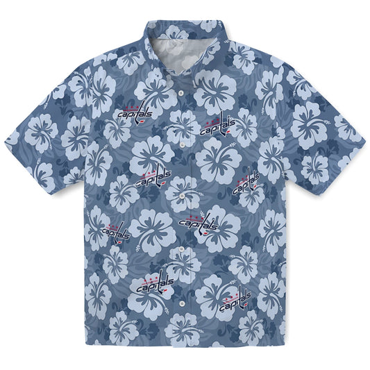 Washington Capitals Hawaiian Shirt - Hibiscus Cluster | Moonbestprint