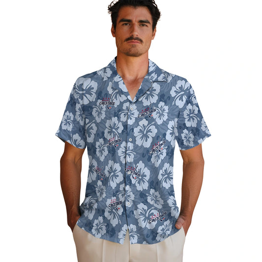 Washington Capitals Hawaiian Shirt - Hibiscus Cluster | Moonbestprint