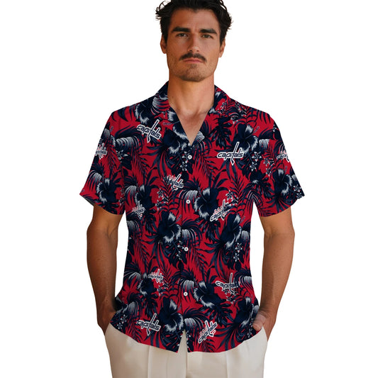 Washington Capitals Hawaiian Shirt - Hibiscus Exotic | Moonbestprint