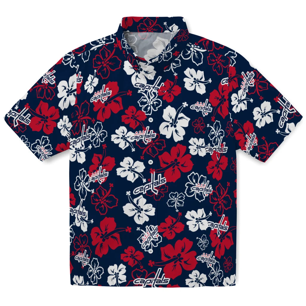 Washington Capitals Hawaiian Shirt - Hibiscus Flower Design | Moonbestprint