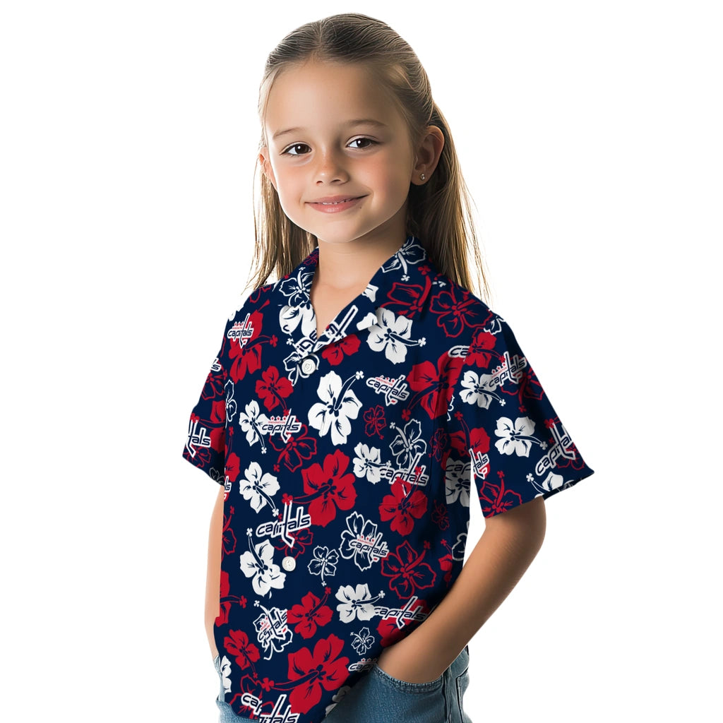 Washington Capitals Hawaiian Shirt - Hibiscus Flower Design | Moonbestprint