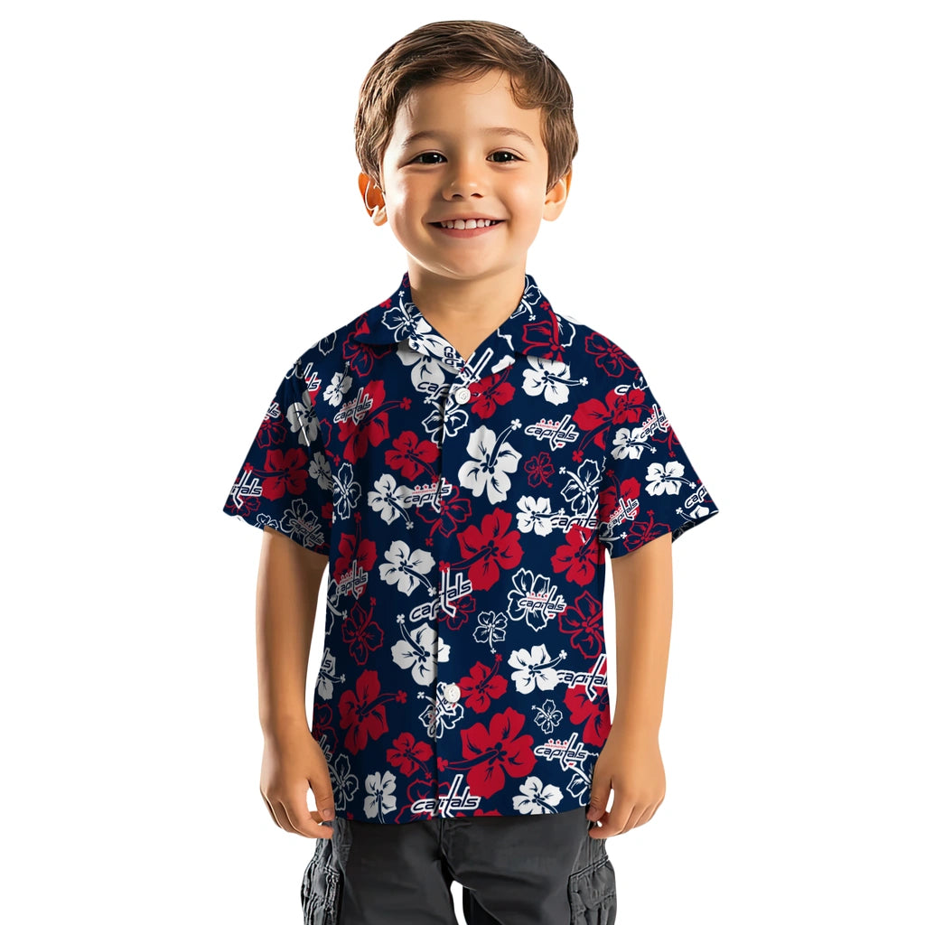Washington Capitals Hawaiian Shirt - Hibiscus Flower Design | Moonbestprint