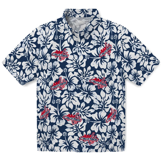 Washington Capitals Hawaiian Shirt - Hibiscus Motif | Moonbestprint