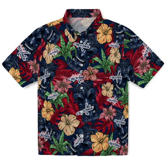 Washington Capitals Hawaiian Shirt - Hibiscus Tiki Jungle | Moonbestprint