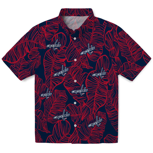 Washington Capitals Hawaiian Shirt - Leaf Outline | Moonbestprint