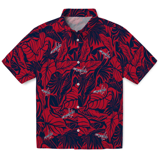 Washington Capitals Hawaiian Shirt - Monstera Layer | Moonbestprint