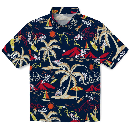 Washington Capitals Hawaiian Shirt - Palm Tree Island | Moonbestprint
