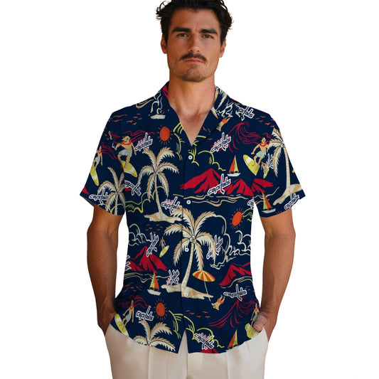 Washington Capitals Hawaiian Shirt - Palm Tree Island | Moonbestprint