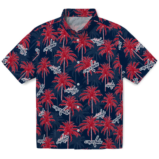 Washington Capitals Hawaiian Shirt - Palm Tree Motif | Moonbestprint