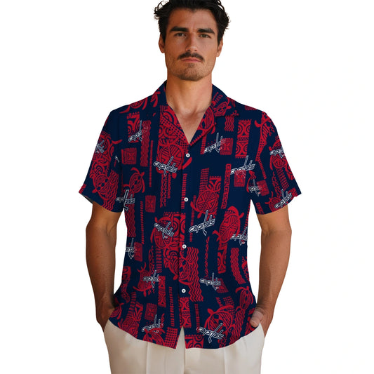 Washington Capitals Hawaiian Shirt - Turtle Lines | Moonbestprint
