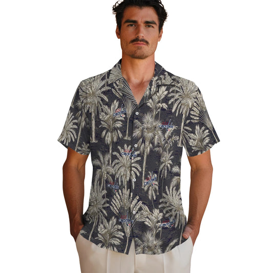 Washington Capitals Hawaiian Shirt - Vintage Palm Tree | Moonbestprint