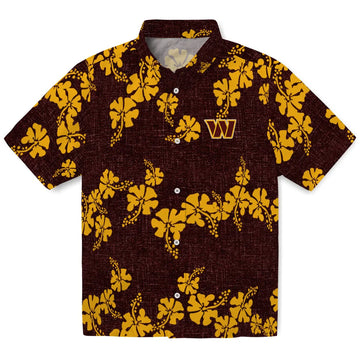 Washington Commanders Hawaiian Shirt - 50th State Flower | Moonbestprint