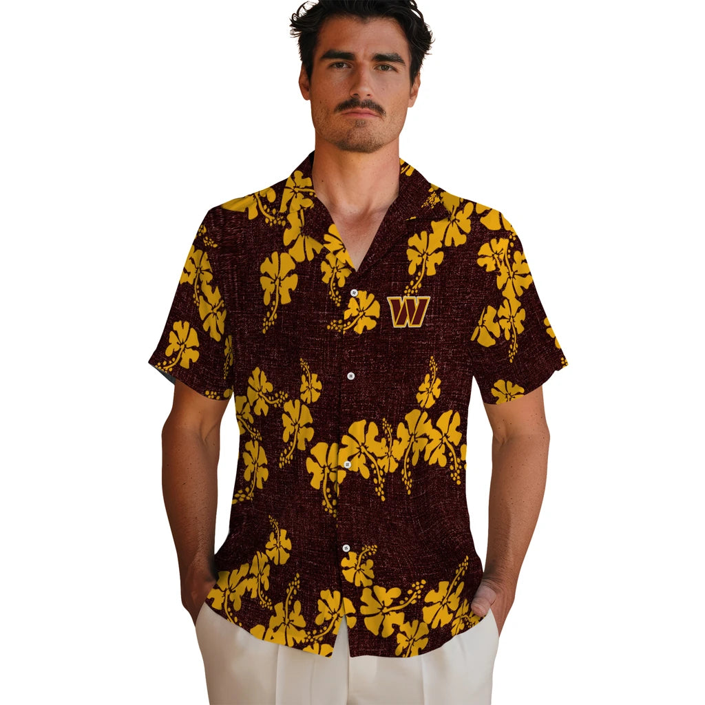 Washington Commanders Hawaiian Shirt - 50th State Flower | Moonbestprint