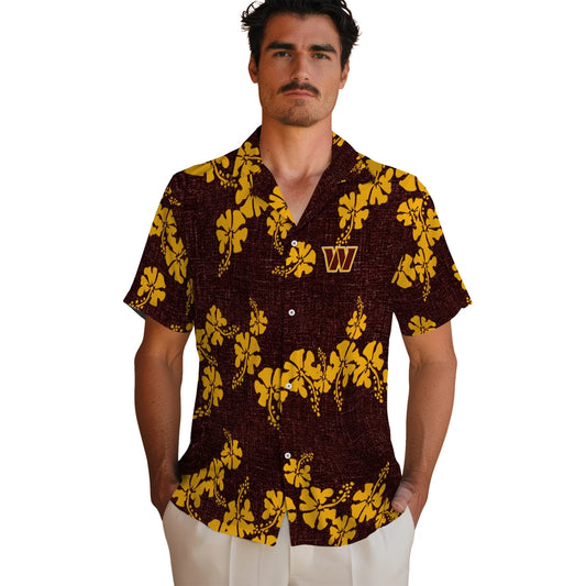 Washington Commanders Hawaiian Shirt - 50th State Flower | Moonbestprint