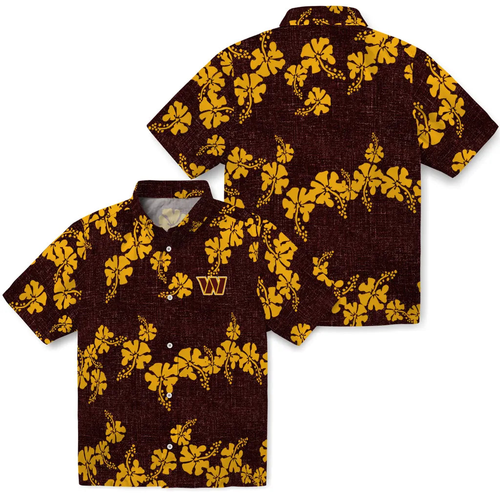 Washington Commanders Hawaiian Shirt - 50th State Flower | Moonbestprint