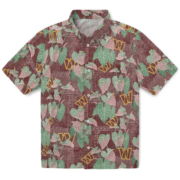 Washington Commanders Hawaiian Shirt - Anthurium Overlay | Moonbestprint