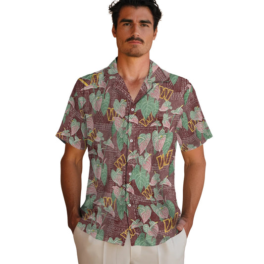 Washington Commanders Hawaiian Shirt - Anthurium Overlay | Moonbestprint