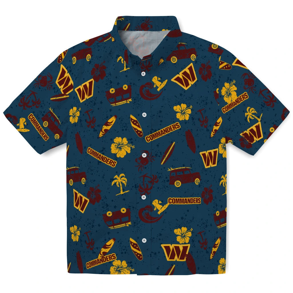 Washington Commanders Hawaiian Shirt - Beach Vibe | Moonbestprint