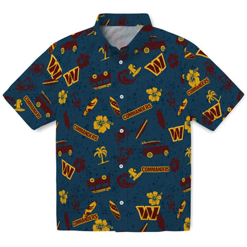 Washington Commanders Hawaiian Shirt - Beach Vibe | Moonbestprint