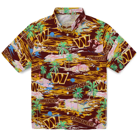 Washington Commanders Flamingo Retreat 2026 Hawaiian Shirt – Moonbestprint