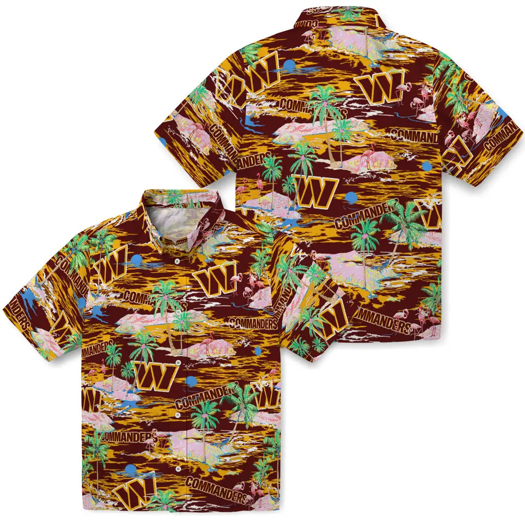 Washington Commanders Flamingo Retreat 2026 Hawaiian Shirt – Moonbestprint