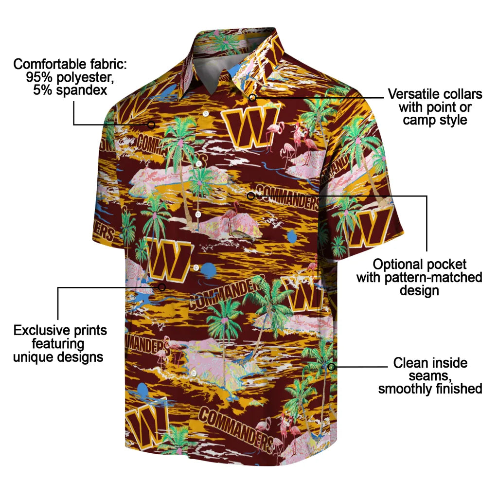 Washington Commanders Flamingo Retreat 2026 Hawaiian Shirt – Moonbestprint