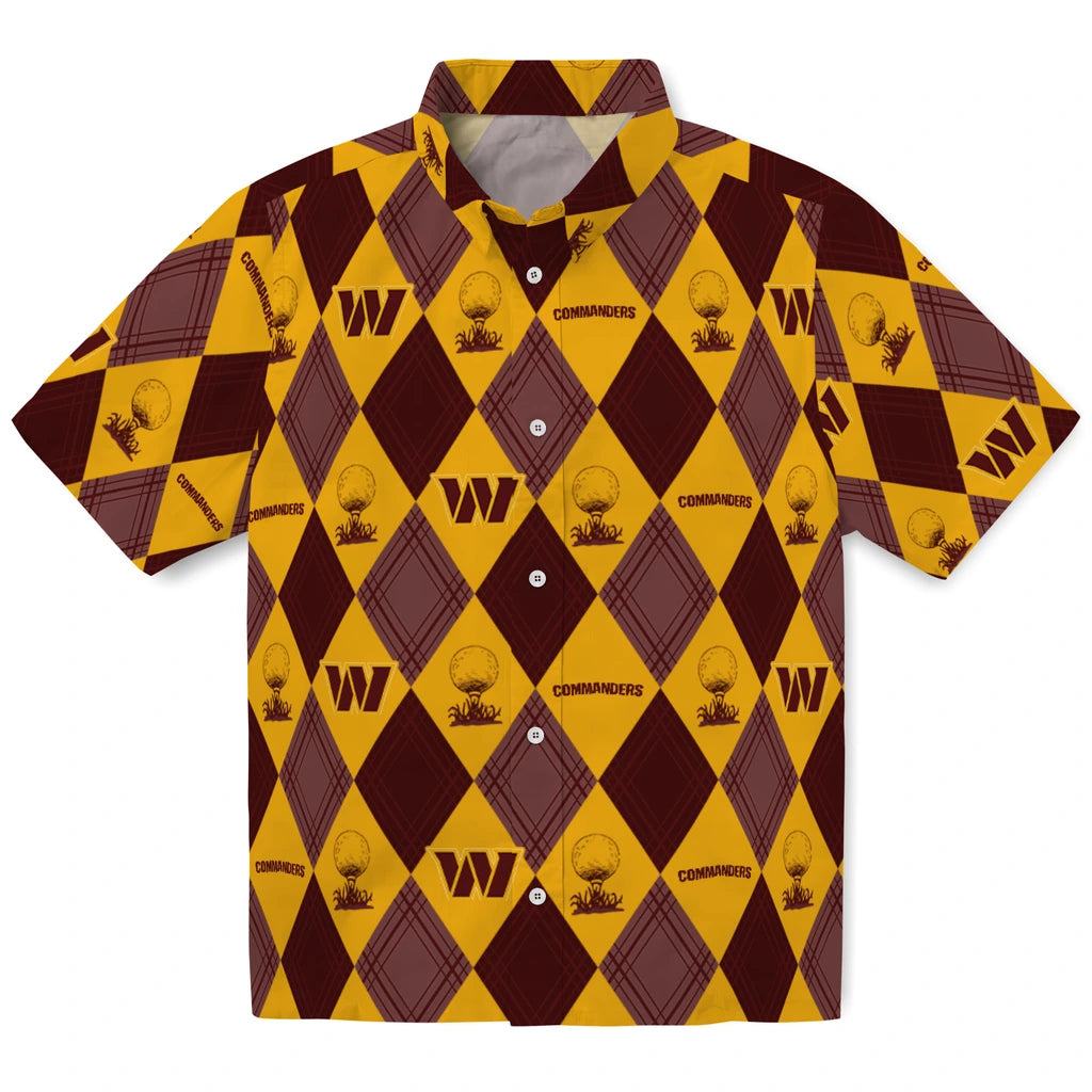 Washington Commanders Hawaiian Shirt - Golfing Plaid | Moonbestprint