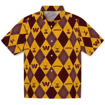 Washington Commanders Hawaiian Shirt - Golfing Plaid | Moonbestprint