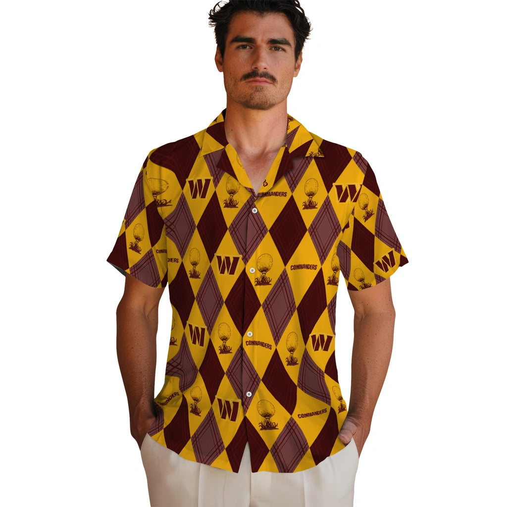 Washington Commanders Hawaiian Shirt - Golfing Plaid | Moonbestprint