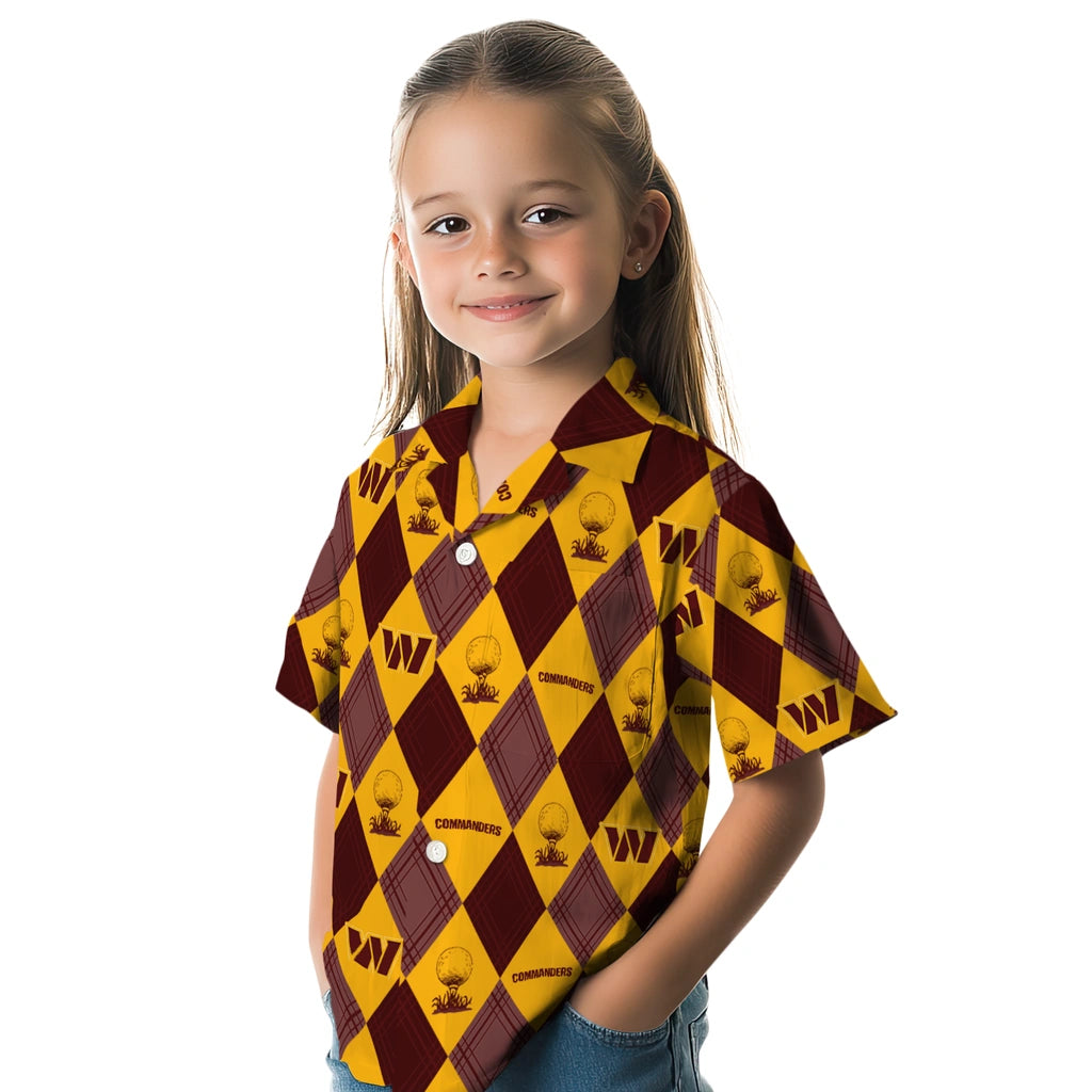 Washington Commanders Hawaiian Shirt - Golfing Plaid | Moonbestprint