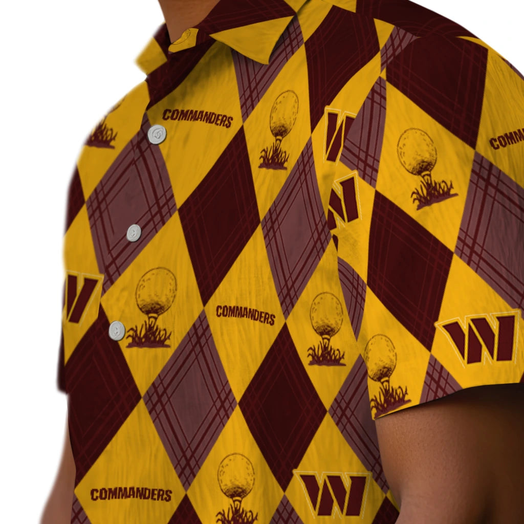 Washington Commanders Hawaiian Shirt - Golfing Plaid | Moonbestprint