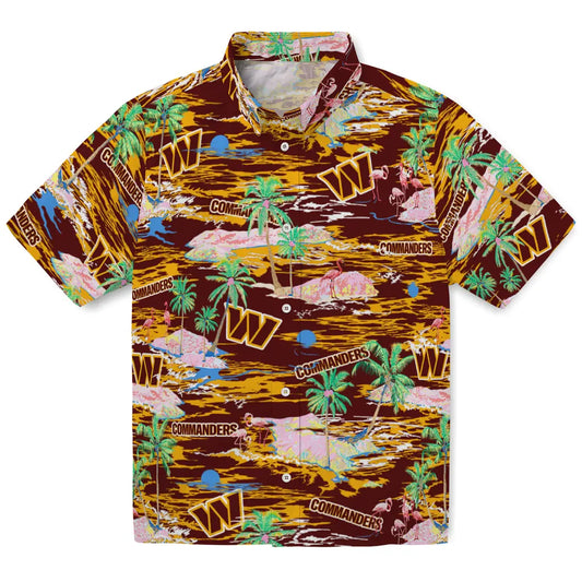 Washington Commanders Hawaiian Shirt - Hawaii Island | Moonbestprint