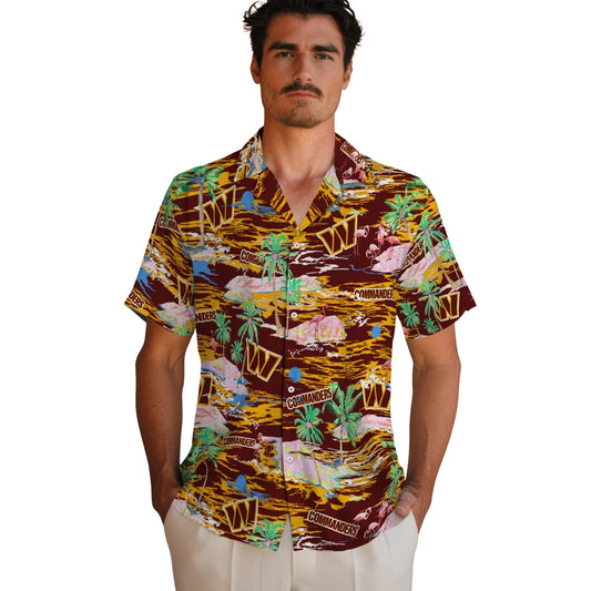 Washington Commanders Hawaiian Shirt - Hawaii Island | Moonbestprint