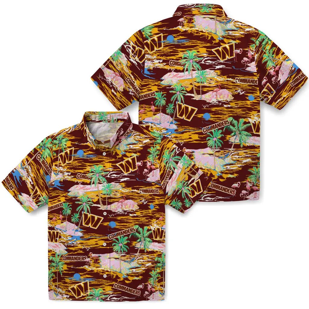Washington Commanders Hawaiian Shirt - Hawaii Island | Moonbestprint