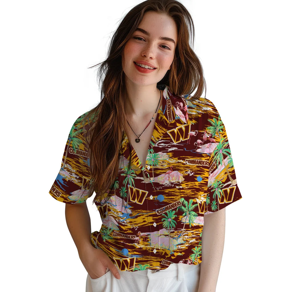 Washington Commanders Hawaiian Shirt - Hawaii Island | Moonbestprint