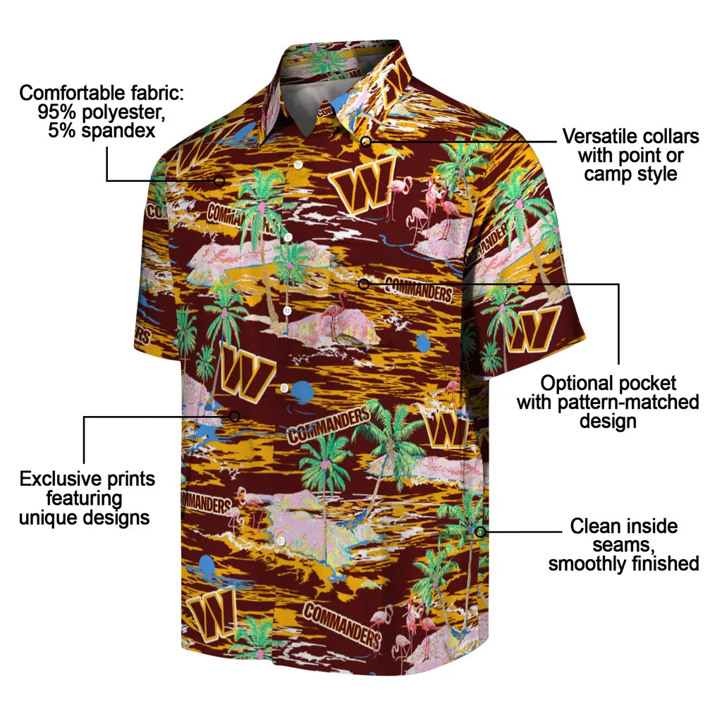 Washington Commanders Hawaiian Shirt - Hawaii Island | Moonbestprint