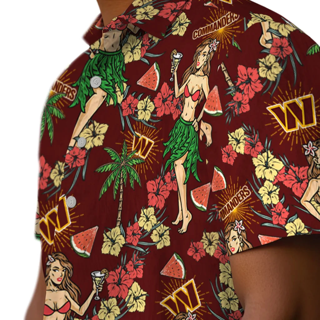 Washington Commanders Hawaiian Shirt - Hawaiian Girls Design | Moonbestprint