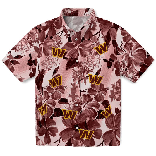 Washington Commanders Hawaiian Shirt - Hibiscus Arrangement | Moonbestprint