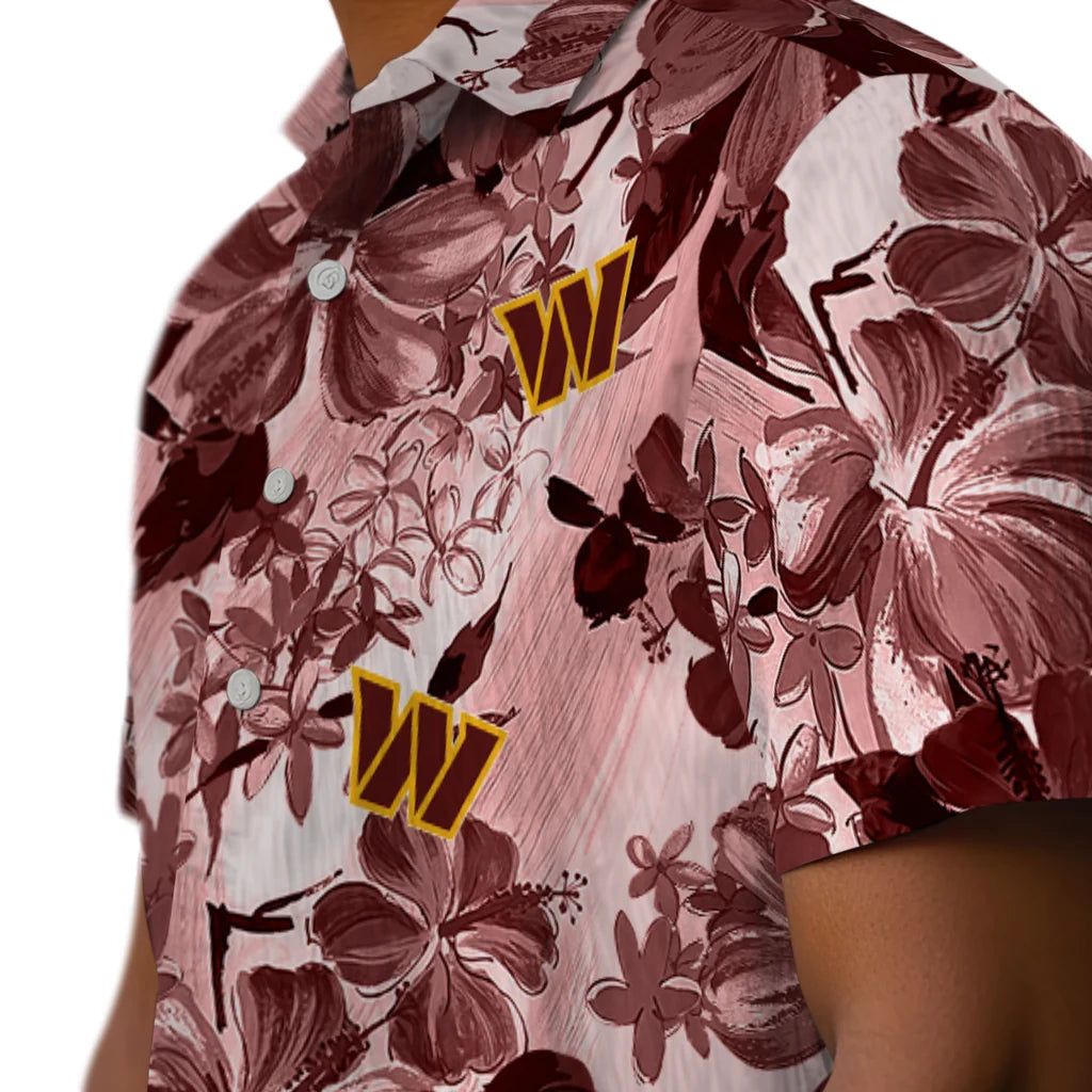 Washington Commanders Hawaiian Shirt - Hibiscus Arrangement | Moonbestprint