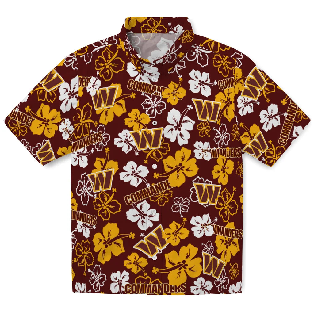 Washington Commanders Hibiscus Bloom Hawaiian Shirt – Moonbestprint