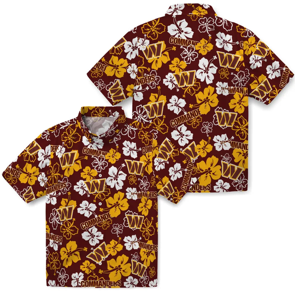 Washington Commanders Hibiscus Bloom Hawaiian Shirt – Moonbestprint