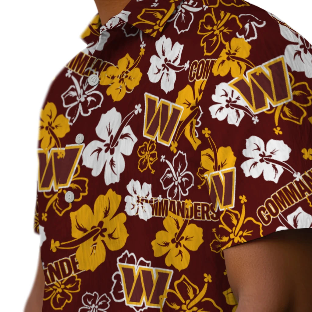 Washington Commanders Hibiscus Bloom Hawaiian Shirt – Moonbestprint