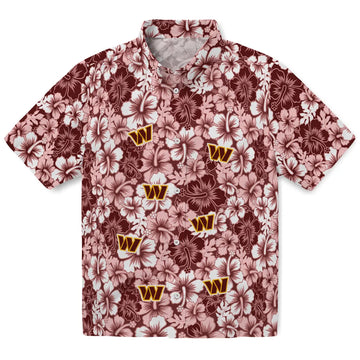 Washington Commanders Hawaiian Shirt - Hibiscus Blooms | Moonbestprint